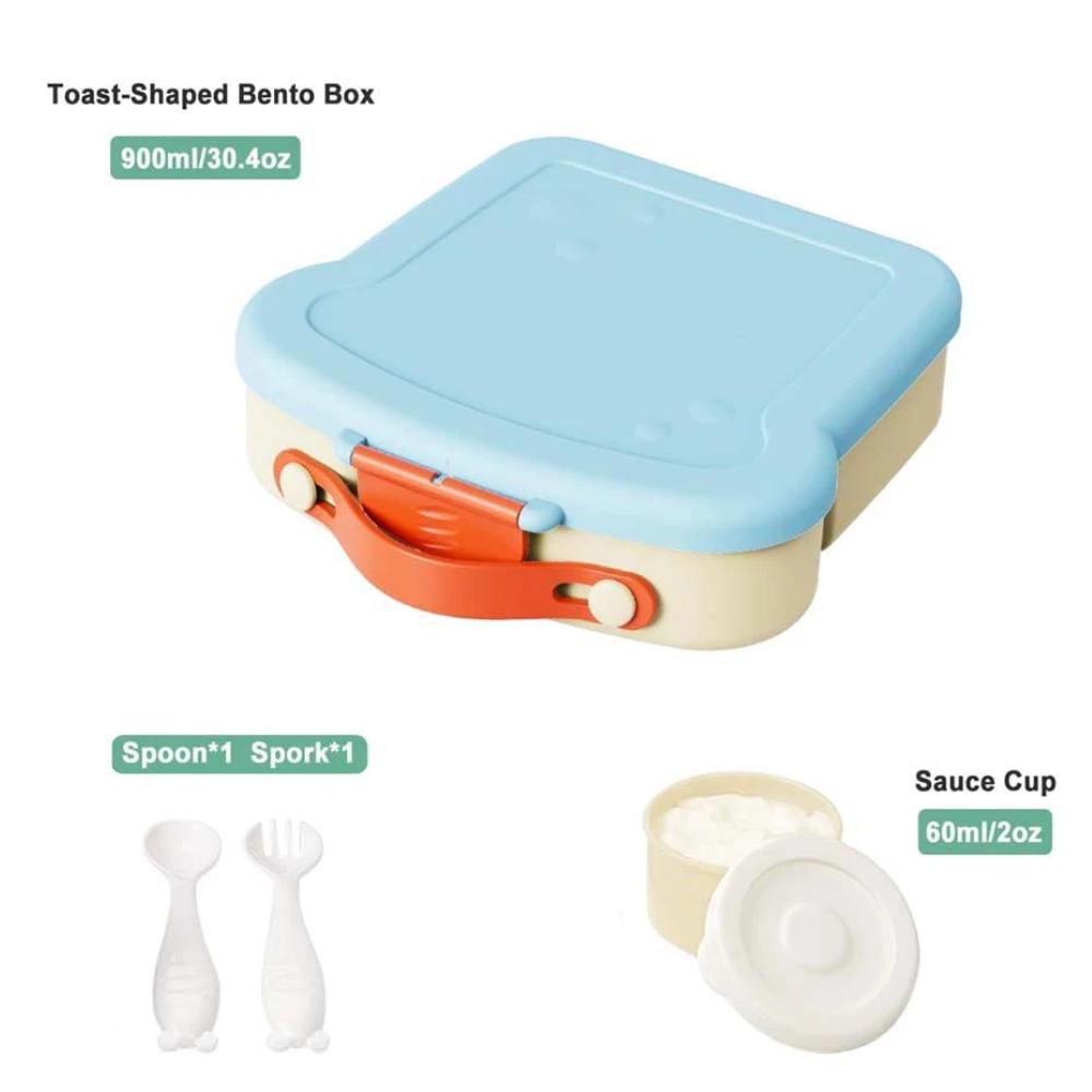 Bento Box for Kids School Lunch Box with Utensils and A Dipping Bowl Leak-Proof 4 Compartments with Carrying Handle