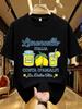 Unisex Retro Stijl T-shirt Limoncello Citroenlikeur Print Ronde Hals Korte Mouw Polyester Top met Verfrissende Tekst Top