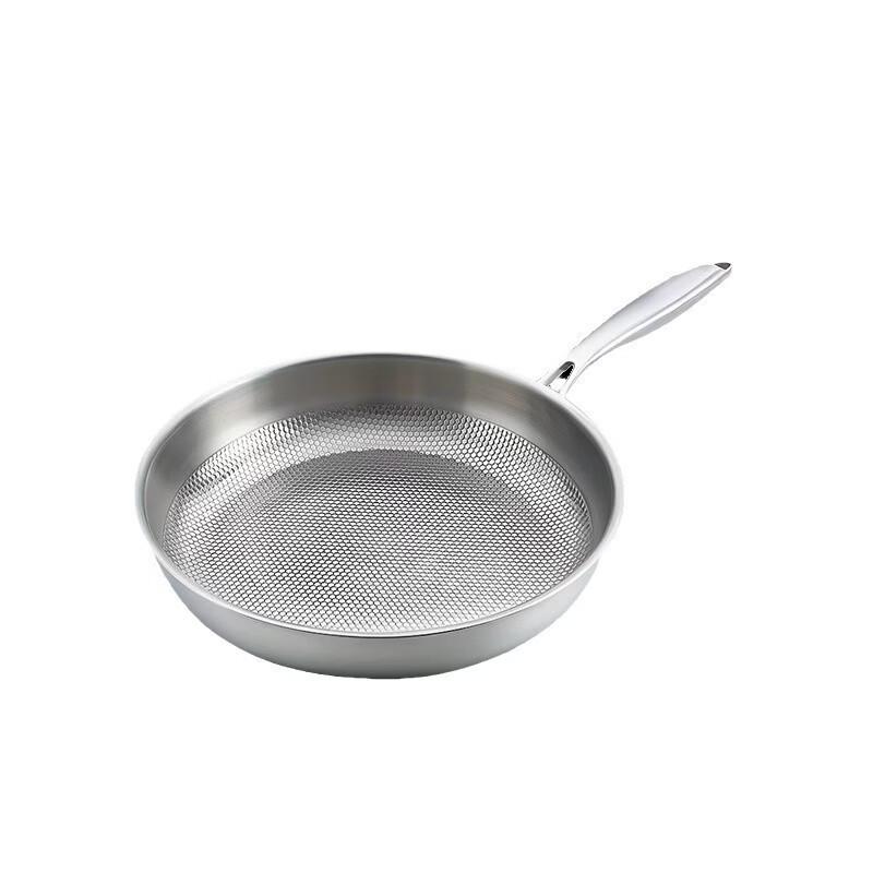 ZISIZ 26cm Non-Coated Stainless Steel Frying Pan
