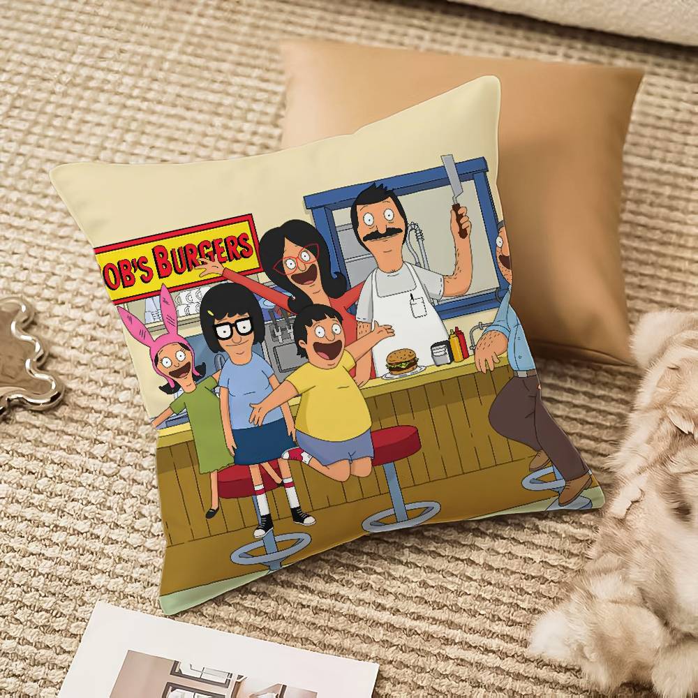 

C-Мультяшный B-Bobs B-Бургеры Наволочка Противоклещевая Невидимая молния Диван-кровать 12x12Inch