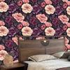 Vintage Blumen selbstklebende Tapete Aluminiumfolien-Rückseite Wasserdicht Abziehbar und Aufklebbar Wandaufkleber für Wohnzimmer Küche Badezimmer Heimdekoration