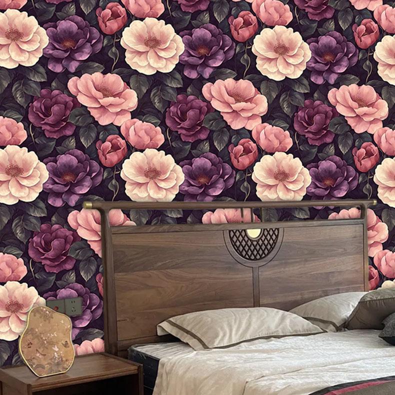 Vintage Blumen selbstklebende Tapete Aluminiumfolien-Rückseite Wasserdicht Abziehbar und Aufklebbar Wandaufkleber für Wohnzimmer Küche Badezimmer Heimdekoration