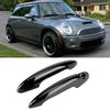 2pcs ABS Black Car Outer Door Handle Strip Cover Trim Fits For S R50 R53 R56