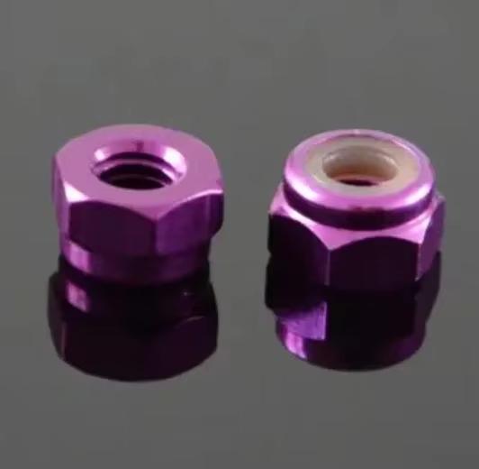 1~3pcs Aluminum Lock Nuts M2~M8 Anodized Colorful Aluminum Hex Nylon Insert Lock Nut Self-locking Locknut Taiwan Standard