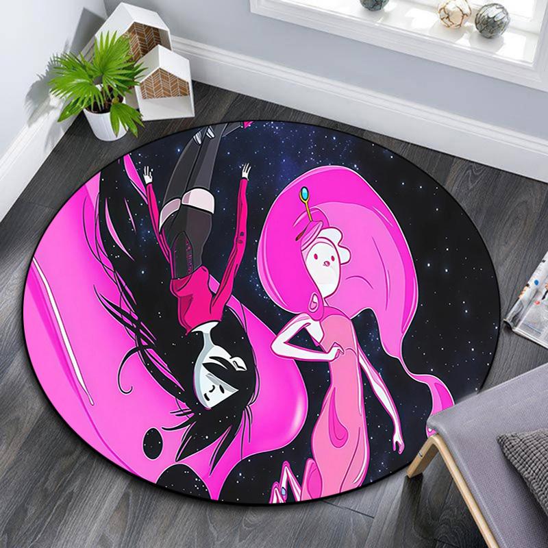 Tappeto Rotondo Adventure Time, Tappeto per Soggiorno Camera da Letto Divano Sala Giochi Decorazione, Tappetino Antiscivolo