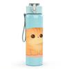 1PC Chubby Orange Kitten Bust 750ml Color Plastic Sports Water Bottle Leakproof Flip Straw Lid For Sports Office Home Use