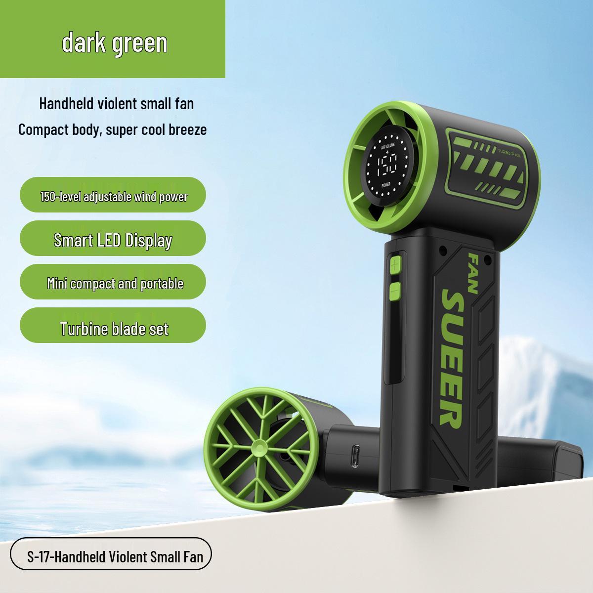 Portable Rechargeable High-Speed Turbo Fan with 100-Step Speed Control 58*50*147