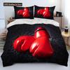 Set Letto Piumone 3D Guanti da Boxe Boxer Fight, Copripiumino Set Letto Copripiumino Federa, Set Letto Matrimoniale King Queen Adulto
