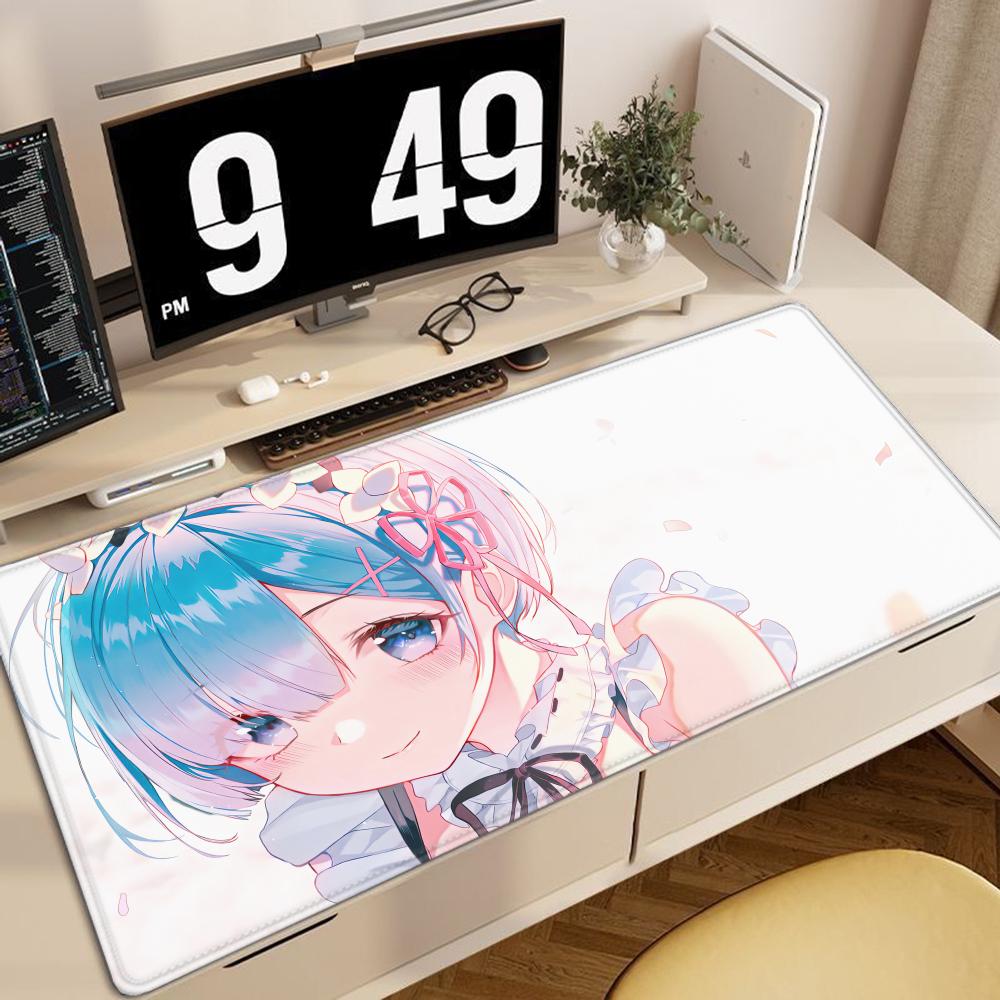 Anime RRe Zero Rem Mauspads Rutschfeste Gummi Gamer Balance Computer Matte Dekoration Schreibtischmatte Laptop Büro Groß