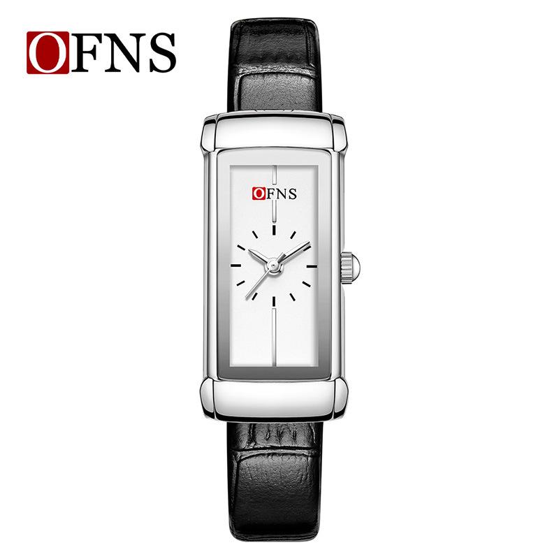 OFNS Women s Rectangular Luxury Waterproof Quartz Watch – French-Inspired Light Luxury Design