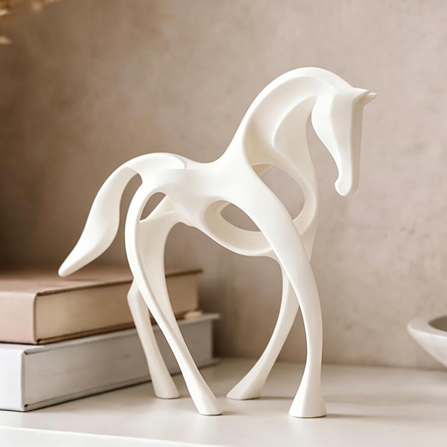 1-Piece Abstract Horse-Shaped Statue with Smooth Curves That Capture the Galloping Movement of the Horse, Creating a Dynamic and Elegant Feel.