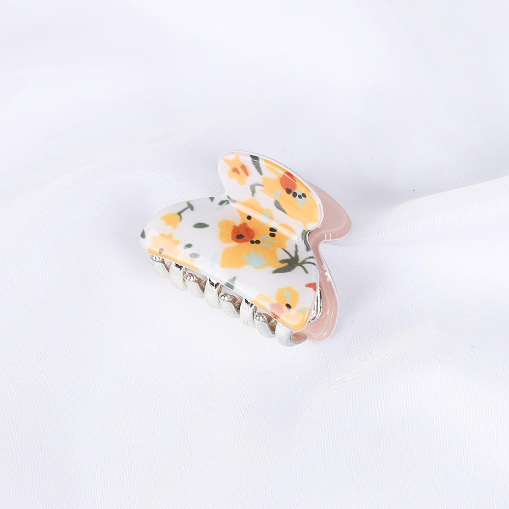 Acrylic Floral Sweet Small Hair Claw Clips Women Girls Plastic Print Crab Barrettes Clips Hair Clamps Hairpins Hair Accessories