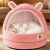 Winter Warm Semi-Enclosed Cat House & Kitten Bed - All-Season Pet Nest Pad