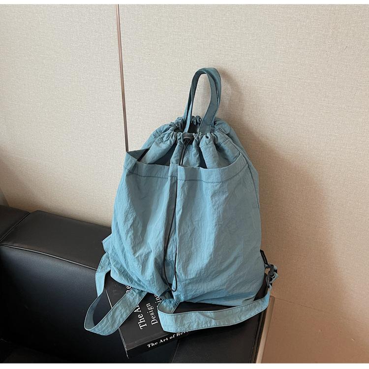 

Casual big bag women 2025 new fashion light go out canvas bag large capacity travel backpack school bag синий