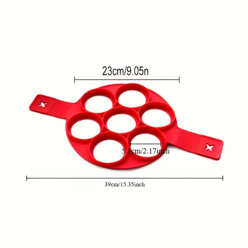 Silicone Non-Stick Pancake & Egg Maker, Easy Baking Frying Tool, Red Kitchen Essential Mini Cooker