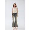 RI3 Women's Mid-Rise Slim-Fit Flare Jeans, Skin-Friendly Cotton, Retro Faded Blue