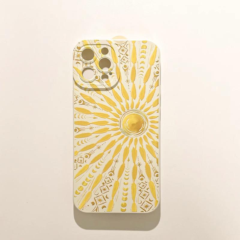 Art Summer Style Golden Sun Case For Samsung Galaxy S25 S24 Ultra S23 Plus S22 S21 S20 FE A15 A35 A54 A55 Cover