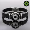 Retro Luminous Couple Bracelets Sun Moon Leather Strap Bracelet Elegant Hand Chain Couple Jewelry Gift