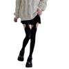 Women White Sexy Stockings with Belt Suspender Wide-banded Tights Lolita Thigh High Stockings with Garters Over The Knee Socks