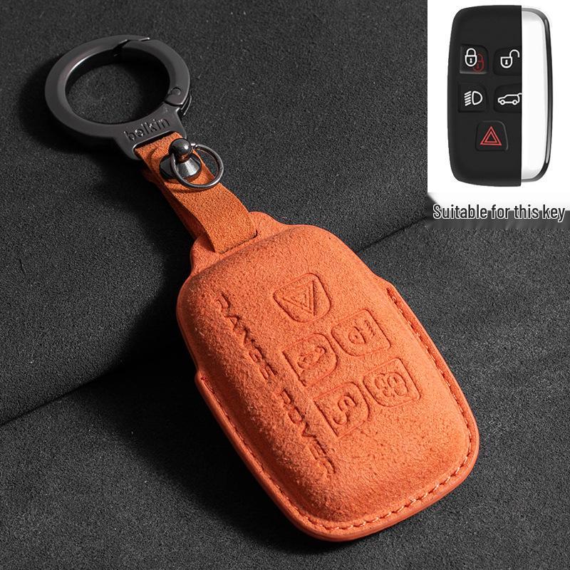 Compatible 3D Suede Key Cover for Land Rover, Range Rover Discovery, Sport 2, and Autobiography 4th/5th Gen Models.
