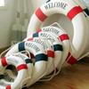 14/20CM Nautical Life Buoy Wall Decor Red Blue Life Ring Art Mediterranean Beach Style Home Living Room Wall Hanging Ornament