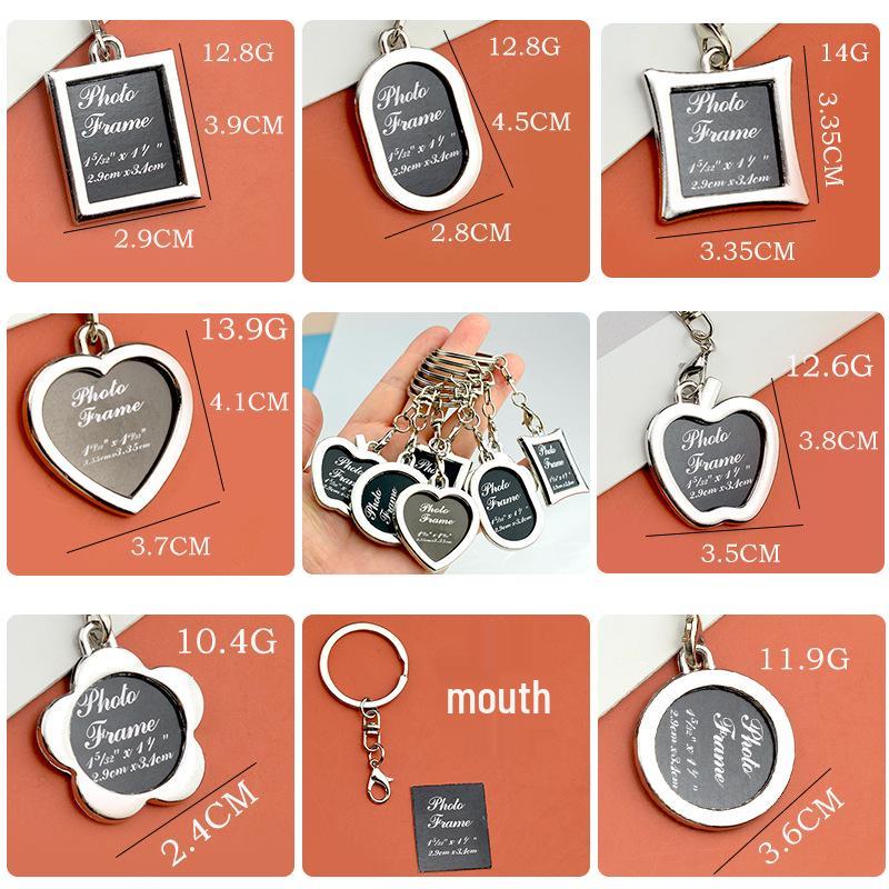 Double-Sided Heart-Shaped Photo Keychain - Couples' Keepsake Gift