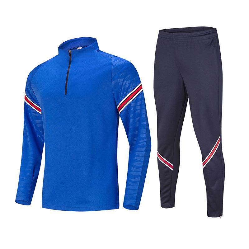 Half-Zip Contrast Stripe Sports Top with Half-Finger Sleeves