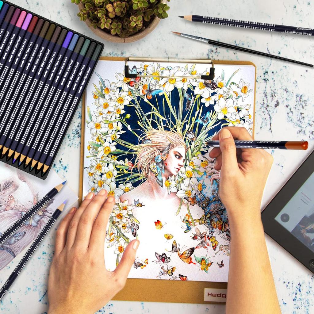 Roseelf Watercolor Colored Pencil Set Includes 1 Watercolor Perfect for Elementary School and Perfect As a Gift for Preschool or School Entrance