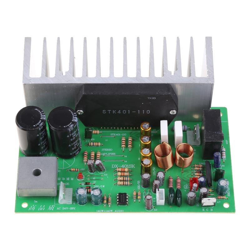 2.0 Channel AC Dual 24V-28V STK401 Thick Film Series Power Amplifier Board 140W+140W Stereo