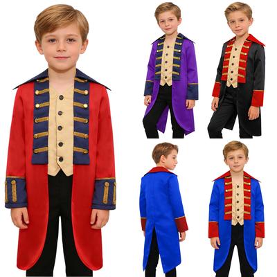 British Red Coat Colonial Costume for Kids: Revolutionary War Tailcoat with Gold Braid & Military Style for Historical Dress Up