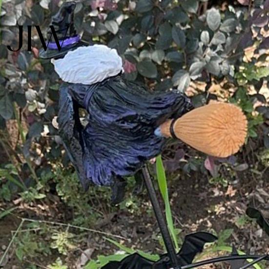 Spinning Garden Stakes for Outside Witch Wind Spinner, Halloween Resin Statue Stake, Spooky Bats Decorative Yard Fall And Spinner Outdoor Art