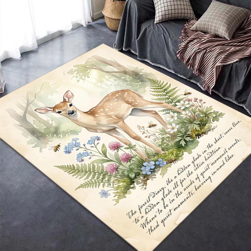 2025 New Retro Animals Carpet Rug for Living Room Bedroom Home Sofa Decoration,Kids play Non-slip Floor Mat