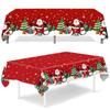 Plastic Christmas Tablecloth Santa Claus Elk Party Tablecloths Table Cover  Christmas Decoration