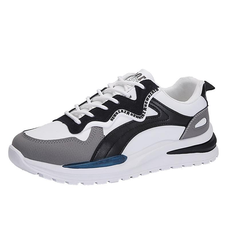 Shoes Men Leather Sport Sneakers Platform Sole Hard Wearing Zapatillas Casual Lace up Walking Running Vulcanized Shoes Summer