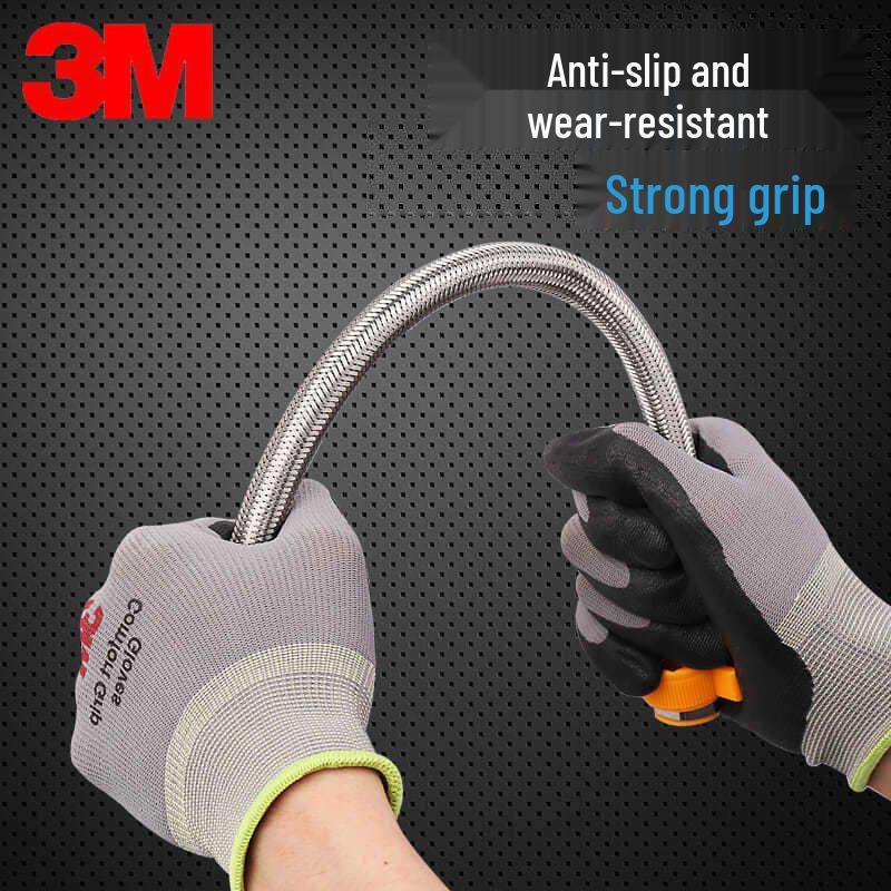 3M Odolné protiskluzové nitrilové pracovní rukavice - Odolné proti opotřebení, Prodyšné, Letní průmyslová ochrana