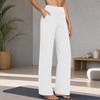 Lässige High Waist Straight Leg Hosen Lockere Tasche Yogahosen Damen Entspannte Passform Sporthosen