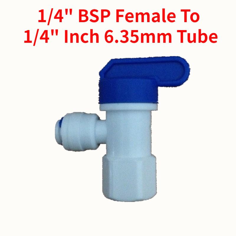 1/4" 3/8" OD Tube Tap Shut off Ball Valve POM Quick Fitting Connector Tee Elbow Reducer Aquarium RO Water Filter Reverse Osmosis