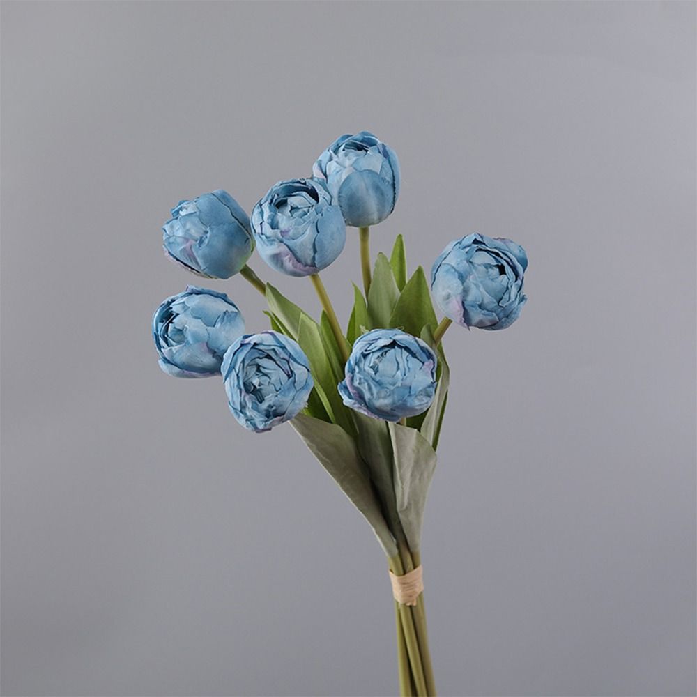 7 Heads Artificial Tulip Branches Real Touch Realistic Silk Tulip Flower Handmade Fake Flowers Wedding Party Decor