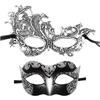 Set of 2 Elegant Party Masks Accessory Luxurious His And Hers Half Face Jazz Masks For Costume Balls And Themed Events