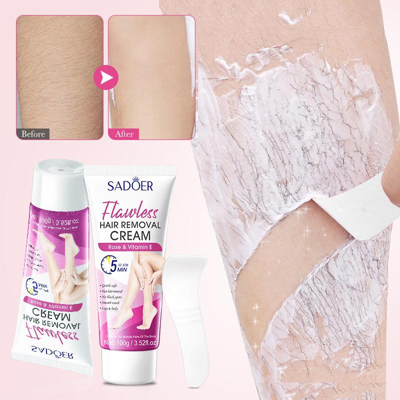 Crème dépilatoire, Rose EV Crème dépilatoire lisse et sans défaut 100g, Non irritante, Lisse