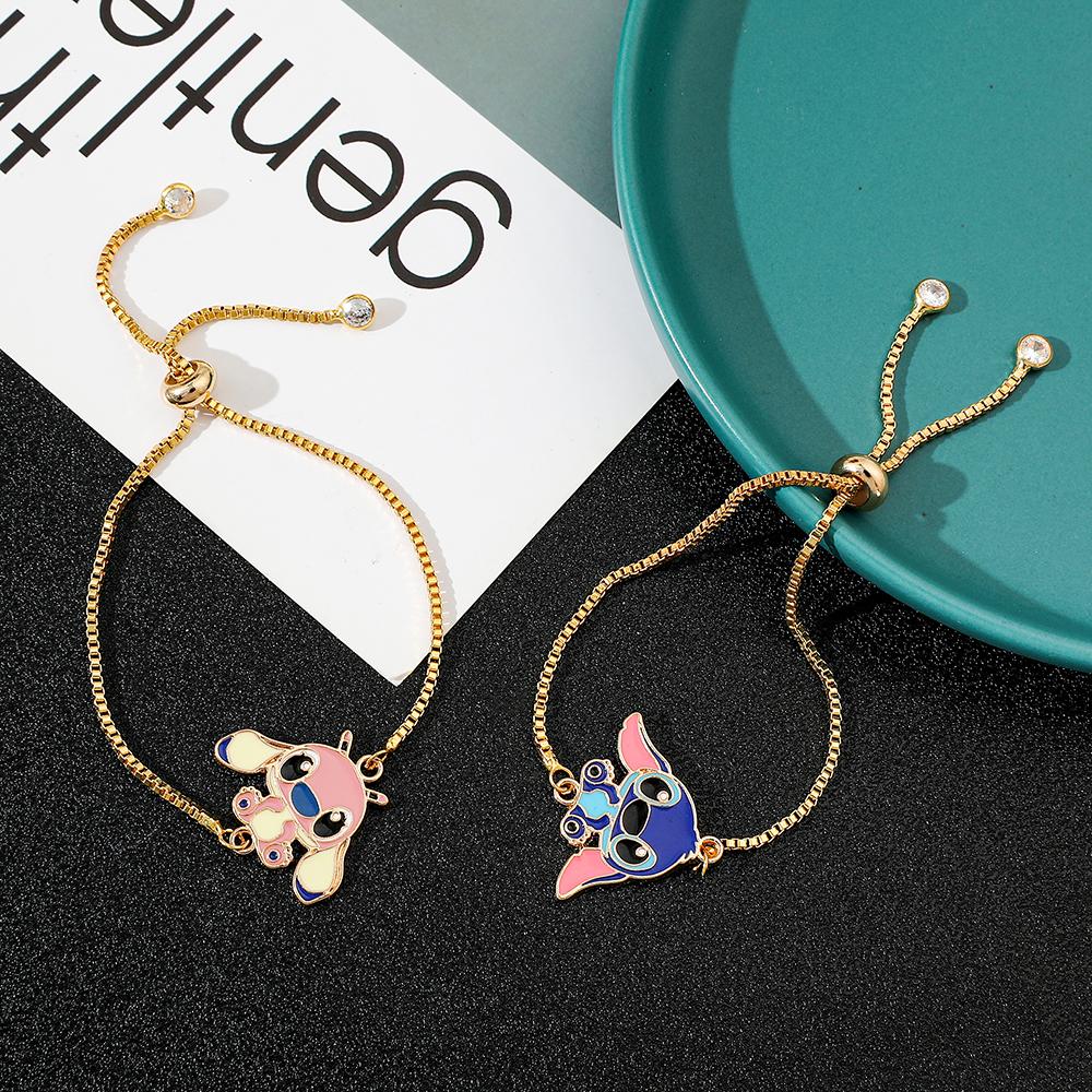 Cute Small Lilo Stitch Bracelet Luck Charm Women Girl Fashion Jewelry Gift Play Entertaining Safe Kid Friendly Fun