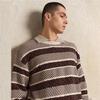 Giordano Men's Color-Block Herringbone Jacquard Pullover Sweater