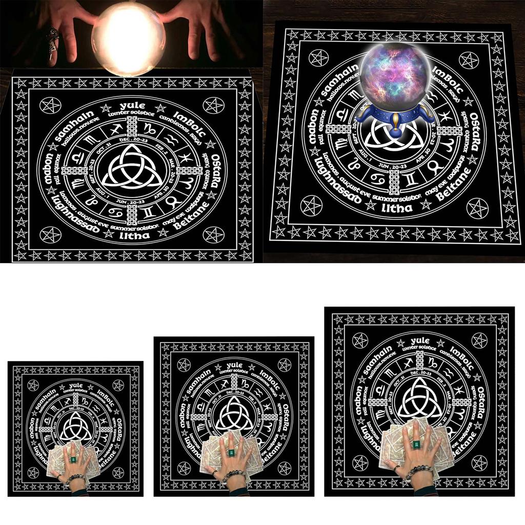 Tarots Tablecloth Rune Divinations Table Cover Astrology Oracles Board Game Mat Square Shape Pendulum Altar Table Cloth
