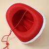 Christmas Red Denim Frayed Edge Santa Hat for Holiday Performances