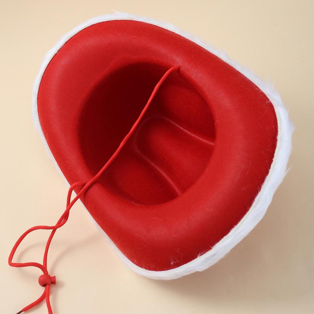 Christmas Red Denim Frayed Edge Santa Hat for Holiday Performances