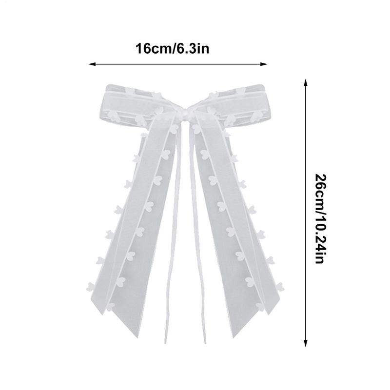 White Car Decorations Bow 10X Car Exterior Bows With Heart Design White Romantic Ribbon For Women Men Automotive Decorations