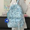 New versatile floral burden reduction junior high school students backpack college students large capacity fresh print cute backpack
