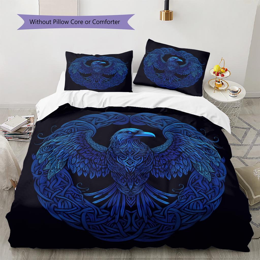 Blue Eagle  Pattern Bedding Quilt Set Quilt Cover Pillowcase Home Decoration  Gift (1 * Duvet Cover + 2 * Pillowcase, Without Core)