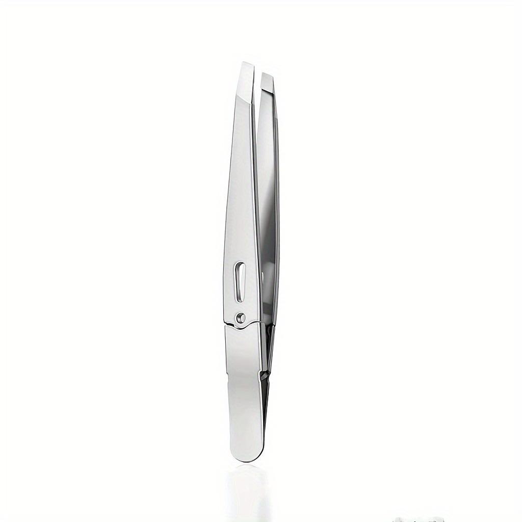 Schräge Augenbrauenpinzette - Edelstahl Präzisions-Haarentfernungswerkzeug mit buntem Griff für feine Härchen & Make-up