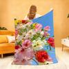 Colorful F-Flowers Blanket Soft Throw Blanket for Home Bedroom Bed Sofa Picnic Travel Office Rest Cover Blanket Gift